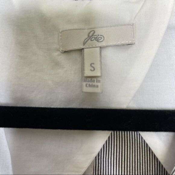 Joie Button Front Striped Cotton Blazer S - Picture 2 of 5